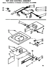 Top And Control Assembly parts for Kenmore Washer 110.74762200 (11074762200, 110 74762200) from AppliancePartsPros.com