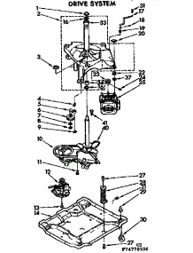 Drive System parts for Kenmore Washer 110.74770100 (11074770100, 110 74770100) from AppliancePartsPros.com