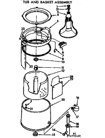 Tub And Basket Assembly parts for Kenmore Washer 110.74770100 (11074770100, 110 74770100) from AppliancePartsPros.com