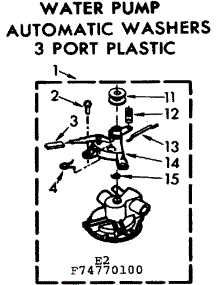 Water Pump parts for Kenmore Washer 110.74770600 (11074770600, 110 74770600) from AppliancePartsPros.com