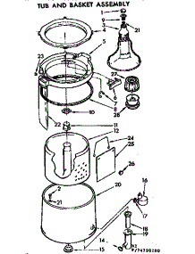 Tub And Basket Assembly parts for Kenmore Washer 110.74790100 (11074790100, 110 74790100) from AppliancePartsPros.com