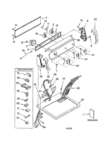Top And Console parts for Kenmore Dryer 110.74812200 (11074812200, 110 74812200) from AppliancePartsPros.com