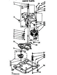 Drive Parts parts for Kenmore Washer 110.74862100 (11074862100, 110 74862100) from AppliancePartsPros.com