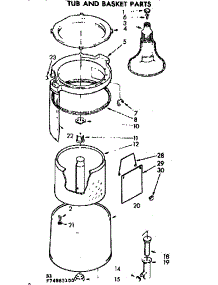 Tub And Basket Parts parts for Kenmore Washer 110.74863100 (11074863100, 110 74863100) from AppliancePartsPros.com