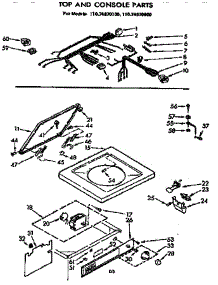 Top And Console Parts parts for Kenmore Washer 110.74870100 (11074870100, 110 74870100) from AppliancePartsPros.com