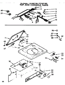 Top And Console Parts parts for Kenmore Washer 110.74871600 (11074871600, 110 74871600) from AppliancePartsPros.com