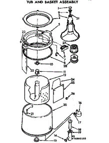 Tub And Basket Assembly parts for Kenmore Washer 110.74890100 (11074890100, 110 74890100) from AppliancePartsPros.com