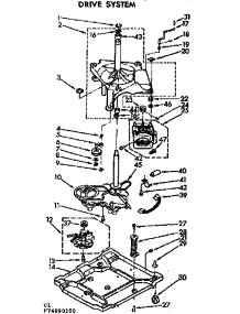 Drive System parts for Kenmore Washer 110.74890600 (11074890600, 110 74890600) from AppliancePartsPros.com