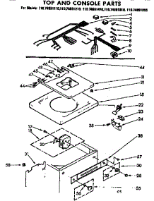 Top And Console Parts parts for Kenmore Washer 110.74891110 (11074891110, 110 74891110) from AppliancePartsPros.com