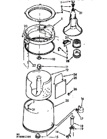 Tub And Basket Assembly parts for Kenmore Washer 110.74891400 (11074891400, 110 74891400) from AppliancePartsPros.com