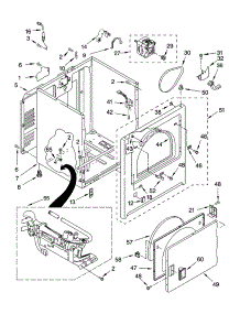 Cabinet Parts parts for Kenmore Dryer 110.74902201 (11074902201, 110 74902201) from AppliancePartsPros.com