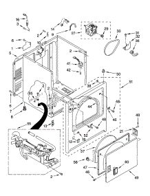 Cabinet Parts parts for Kenmore Dryer 110.74922201 (11074922201, 110 74922201) from AppliancePartsPros.com