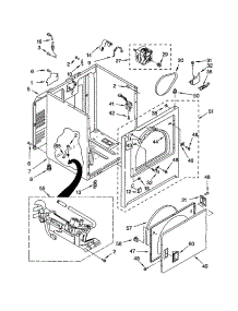 Cabinet parts for Kenmore Dryer 110.74932200 (11074932200, 110 74932200) from AppliancePartsPros.com