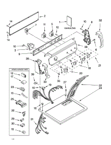 Top And Console Parts parts for Kenmore Dryer 110.74932201 (11074932201, 110 74932201) from AppliancePartsPros.com