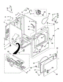 Cabinet Parts parts for Kenmore Dryer 110.74932201 (11074932201, 110 74932201) from AppliancePartsPros.com