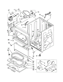 Cabinet parts for Kenmore Dryer 110.74942300 (11074942300, 110 74942300) from AppliancePartsPros.com