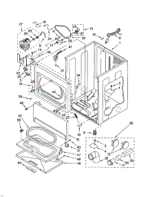 Cabinet parts for Kenmore Dryer 110.74954300 (11074954300, 110 74954300) from AppliancePartsPros.com