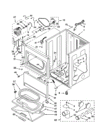 Cabinet parts for Kenmore Dryer 110.74962300 (11074962300, 110 74962300) from AppliancePartsPros.com