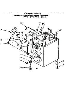 Cabinet Parts parts for Kenmore Washer 110.72409640 (11072409640, 110 72409640) from AppliancePartsPros.com