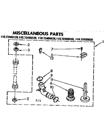 Miscellaneous Parts parts for Kenmore Washer 110.72409820 (11072409820, 110 72409820) from AppliancePartsPros.com