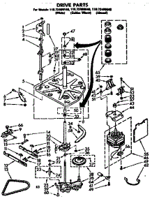 Drive Parts parts for Kenmore Washer 110.72409840 (11072409840, 110 72409840) from AppliancePartsPros.com