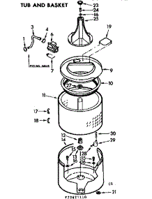 Tub And Basket Assembly parts for Kenmore Washer 110.72421110 (11072421110, 110 72421110) from AppliancePartsPros.com