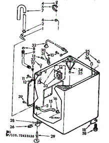 Cabinet Parts parts for Kenmore Washer 110.72423120 (11072423120, 110 72423120) from AppliancePartsPros.com