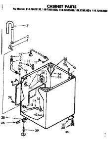 Cabinet Parts parts for Kenmore Washer 110.72423130 (11072423130, 110 72423130) from AppliancePartsPros.com