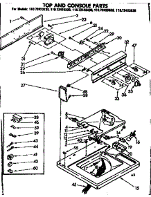 Top And Console Parts parts for Kenmore Washer 110.72423230 (11072423230, 110 72423230) from AppliancePartsPros.com