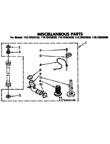 Miscellaneous Parts parts for Kenmore Washer 110.72423230 (11072423230, 110 72423230) from AppliancePartsPros.com