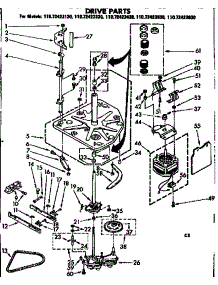 Drive Parts parts for Kenmore Washer 110.72423230 (11072423230, 110 72423230) from AppliancePartsPros.com