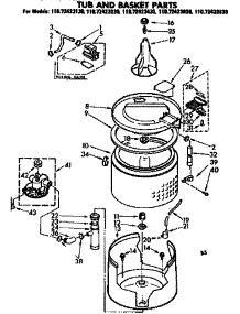 Tub And Basket Parts parts for Kenmore Washer 110.72423230 (11072423230, 110 72423230) from AppliancePartsPros.com