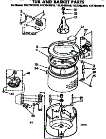 Tub And Basket Parts parts for Kenmore Washer 110.72423410 (11072423410, 110 72423410) from AppliancePartsPros.com