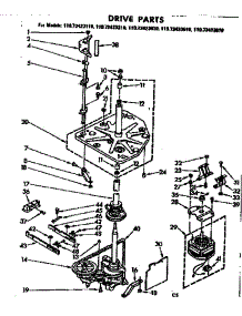 Drive Parts parts for Kenmore Washer 110.72423410 (11072423410, 110 72423410) from AppliancePartsPros.com