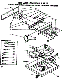 Top And Console Parts parts for Kenmore Washer 110.72423620 (11072423620, 110 72423620) from AppliancePartsPros.com
