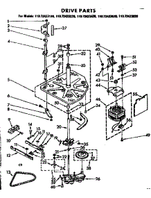Drive Parts parts for Kenmore Washer 110.72423620 (11072423620, 110 72423620) from AppliancePartsPros.com