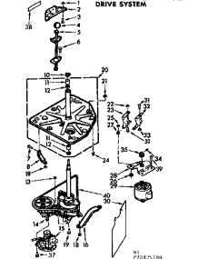 Drive System parts for Kenmore Washer 110.72425100 (11072425100, 110 72425100) from AppliancePartsPros.com