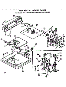 Top And Console Parts parts for Kenmore Washer 110.72425120 (11072425120, 110 72425120) from AppliancePartsPros.com
