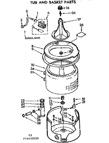 Tub And Basket Parts parts for Kenmore Washer 110.72425120 (11072425120, 110 72425120) from AppliancePartsPros.com