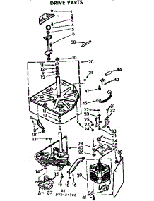 Drive Parts parts for Kenmore Washer 110.72425320 (11072425320, 110 72425320) from AppliancePartsPros.com
