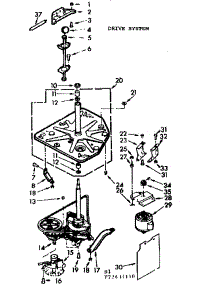 Drive System parts for Kenmore Washer 110.72431410 (11072431410, 110 72431410) from AppliancePartsPros.com