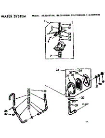 Water System parts for Kenmore Washer 110.72431600 (11072431600, 110 72431600) from AppliancePartsPros.com