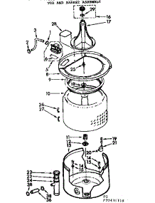 Tub & Basket Assembly parts for Kenmore Washer 110.72431610 (11072431610, 110 72431610) from AppliancePartsPros.com