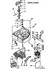Drive Parts parts for Kenmore Washer 110.72432110 (11072432110, 110 72432110) from AppliancePartsPros.com