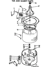 Tub And Basket Parts parts for Kenmore Washer 110.72432410 (11072432410, 110 72432410) from AppliancePartsPros.com