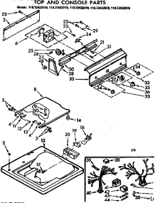 Top And Console Parts parts for Kenmore Washer 110.72432410 (11072432410, 110 72432410) from AppliancePartsPros.com