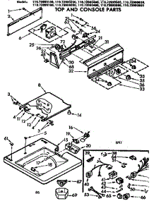 Top And Console Parts parts for Kenmore Washer 110.73990800 (11073990800, 110 73990800) from AppliancePartsPros.com