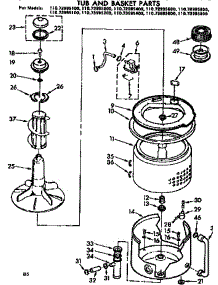 Tub And Basket Parts parts for Kenmore Washer 110.73995800 (11073995800, 110 73995800) from AppliancePartsPros.com