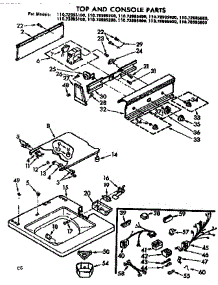 Top And Console Parts parts for Kenmore Washer 110.73995800 (11073995800, 110 73995800) from AppliancePartsPros.com