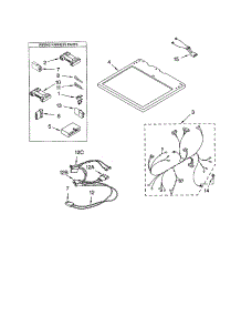 Dryer Top parts for Kenmore Dryer 110.74082201 (11074082201, 110 74082201) from AppliancePartsPros.com